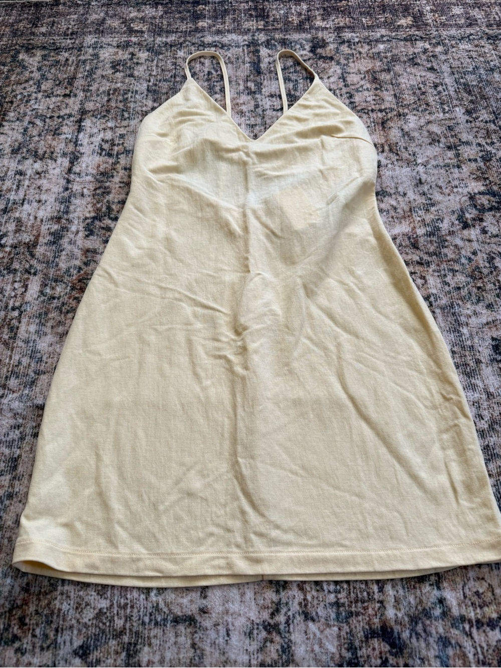 H&M Pale Yellow Spaghetti Strap Slip Dress